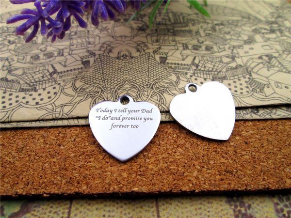 40pcs--"today i tell your dad "i do" and promise you forever"stainless steel charms more style for choosing diy charms p, Bronze;silver
40pcs--"today i tell your dad "i do" and promise you forever"stainless steel charms more style for choosing diy charms p, Bronze;silver