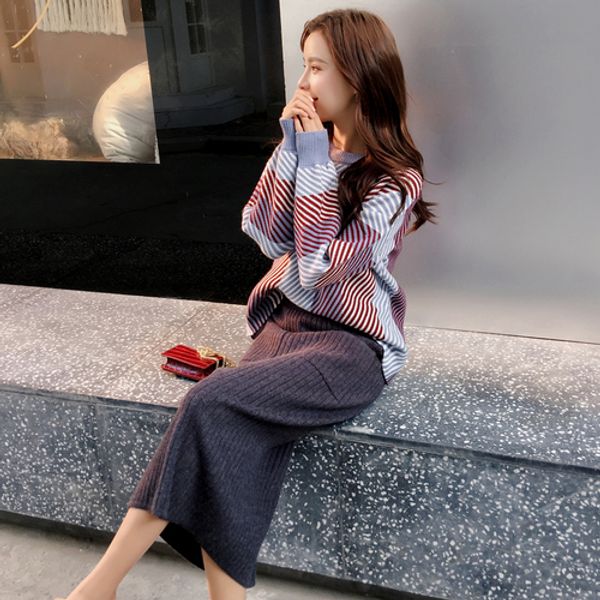 ailegogo long sleeve striped sweater skirt 2 piece set autumn women casual sets 2018 new clothes suit female, White
ailegogo long sleeve striped sweater skirt 2 piece set autumn women casual sets 2018 new clothes suit female, White
