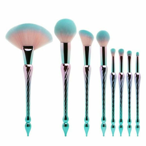 8pcs/set professional diamond makeup brushes set foundation powder green spiral handle fan brush mermaid make up brush tools kit 2018 good
8pcs/set professional diamond makeup brushes set foundation powder green spiral handle fan brush mermaid make up brush tools kit 2018 good