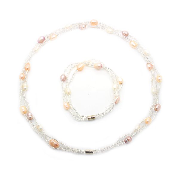 glamour fashion pearl gift natural freshwater pearl jewelry set magnetic buckle crystal pearl necklace and bracelet wholesale, Bronze;silver
glamour fashion pearl gift natural freshwater pearl jewelry set magnetic buckle crystal pearl necklace and bracelet wholesale, Bronze;silver