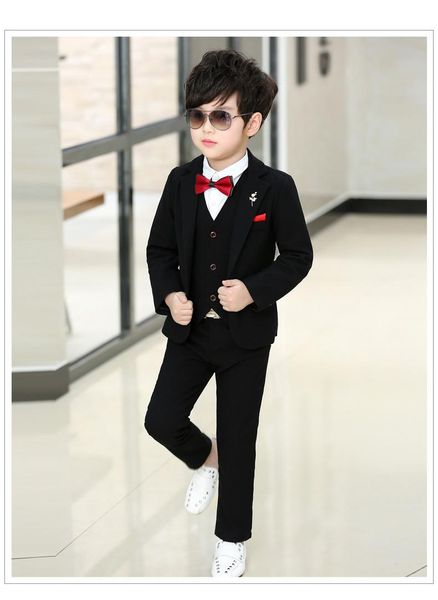 one button black kid complete designer handsome boy wedding suit boys' attire custom-made (jacket+pants+tie+vest) m690
one button black kid complete designer handsome boy wedding suit boys' attire custom-made (jacket+pants+tie+vest) m690