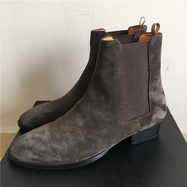 2017 new handmade popular kanye west chelsea suede boots genuine leather fishion life slp style denim street boot, Black
2017 new handmade popular kanye west chelsea suede boots genuine leather fishion life slp style denim street boot, Black