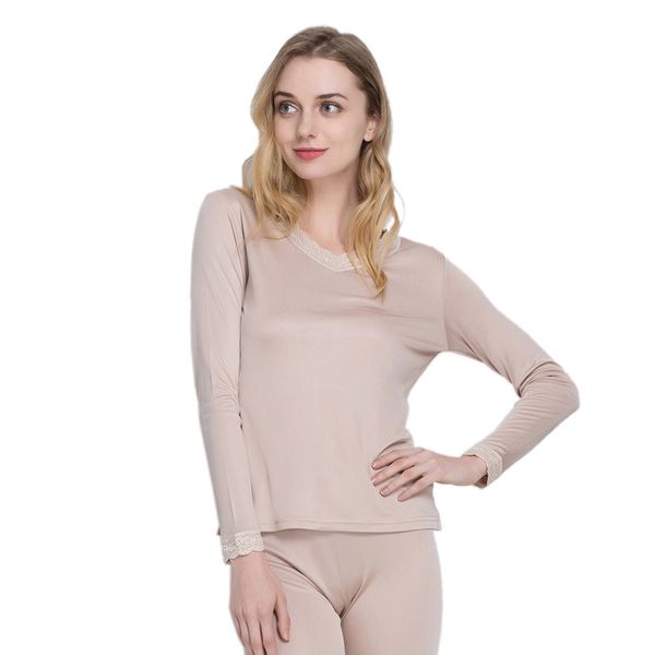 100% Real Silk Women's Long Johns Sets Female V Neck Suits Femme Warm Clothing Fashion Ladies Thermal Underwear Women Lace Sets, Pink
100% Real Silk Women's Long Johns Sets Female V Neck Suits Femme Warm Clothing Fashion Ladies Thermal Underwear Women Lace Sets, Pink