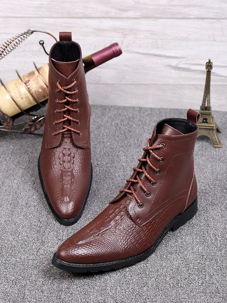 alligator men thick heeled fashion ankle boots shoes 2018 autumn winter man dress wedding party motorcycle boots shoes hombre, Black
alligator men thick heeled fashion ankle boots shoes 2018 autumn winter man dress wedding party motorcycle boots shoes hombre, Black