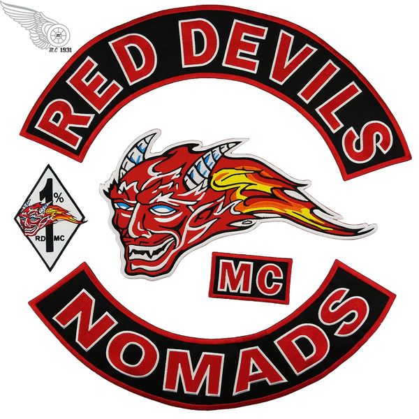 red devils nomads cool embroidery patches iron on clothing large fashion mc patch for biker, Black
red devils nomads cool embroidery patches iron on clothing large fashion mc patch for biker, Black