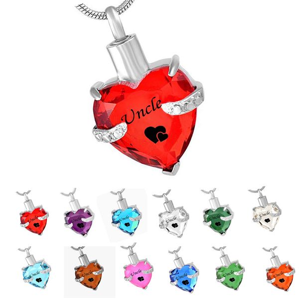 uncle glass cremation jewelry heart birthstone pendant urn necklace ashes holder keepsake, Silver
uncle glass cremation jewelry heart birthstone pendant urn necklace ashes holder keepsake, Silver