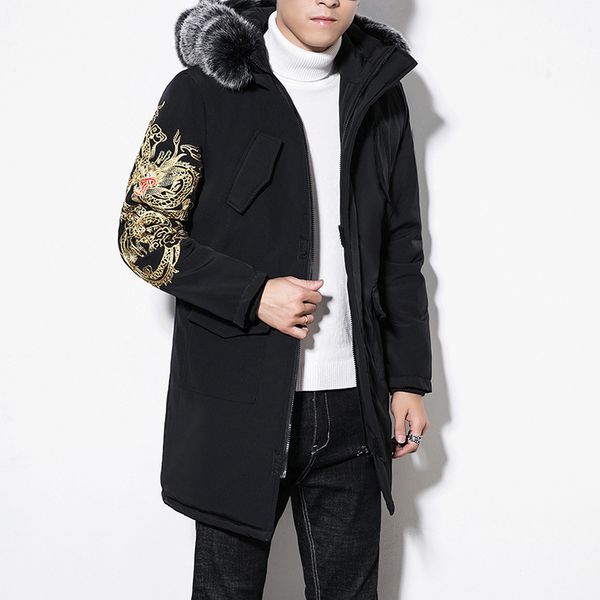 fashion 5xl chinese style embroidery parkas winter men's coat fur collar hooded new arrivals jacket clothing male, Black
fashion 5xl chinese style embroidery parkas winter men's coat fur collar hooded new arrivals jacket clothing male, Black