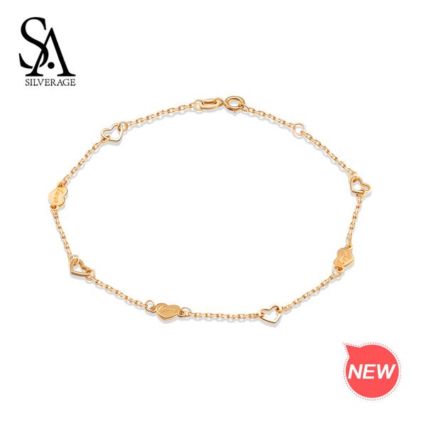 sa silverage 14k yellow gold chain link bracelets bangles for women heart shape charm bracelet love bracelets fine jewelry, Golden;silver
sa silverage 14k yellow gold chain link bracelets bangles for women heart shape charm bracelet love bracelets fine jewelry, Golden;silver