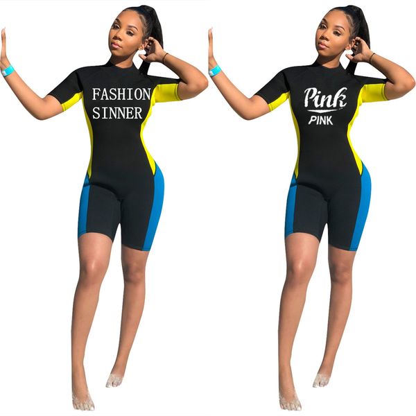 women pink letter jumpsuits o-neck short sleeve short pants bodycon jumpsuit letter printed sportswear outfits q097, Black;white
women pink letter jumpsuits o-neck short sleeve short pants bodycon jumpsuit letter printed sportswear outfits q097, Black;white