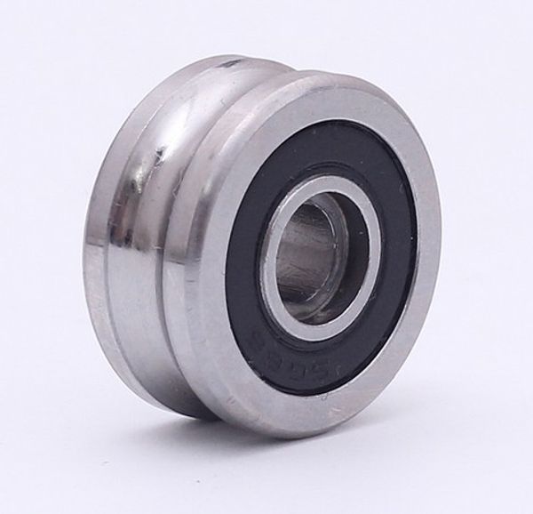 

10pcs sg66 2rs u groove pulley ball bearings 6*22*10 mm r3u track guide roller bearing (precision double row balls) abec-5