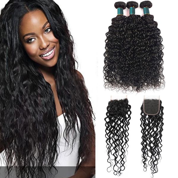 water wave bundles with closure wet and wavy 100% unprocessed brazilian virgin human hair weave 3 bundles with 4*4 lace closure, Black
water wave bundles with closure wet and wavy 100% unprocessed brazilian virgin human hair weave 3 bundles with 4*4 lace closure, Black