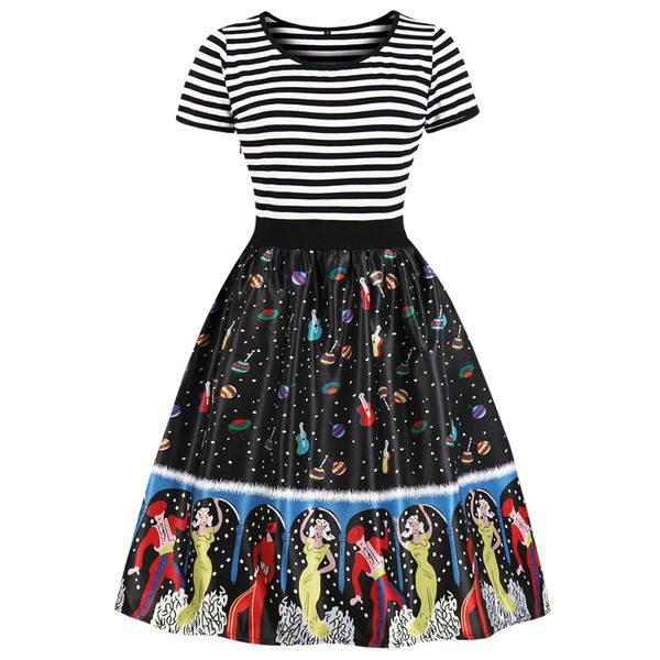 kenancy halloween christmas print vintage dress women stripe cotton a-line party dress hepburn 50s elegant female tunic vestidos, White;black
kenancy halloween christmas print vintage dress women stripe cotton a-line party dress hepburn 50s elegant female tunic vestidos, White;black
