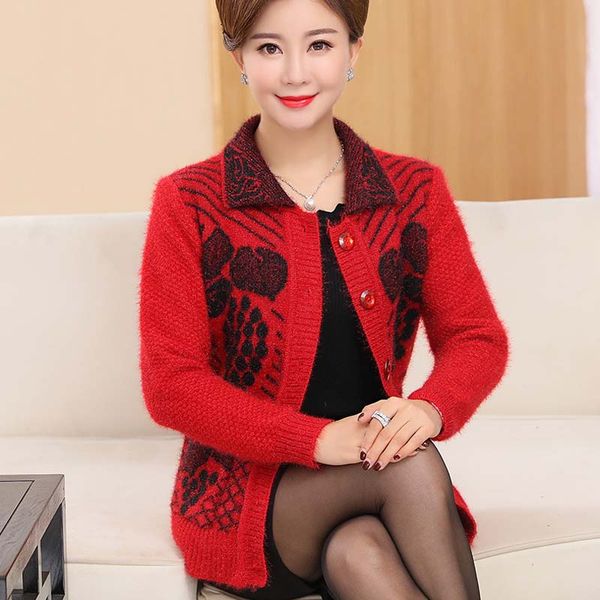 mum autumn and winter wear thick coat middle-aged sweater cardigan outside jacket pxos40bl8835, White;black
mum autumn and winter wear thick coat middle-aged sweater cardigan outside jacket pxos40bl8835, White;black