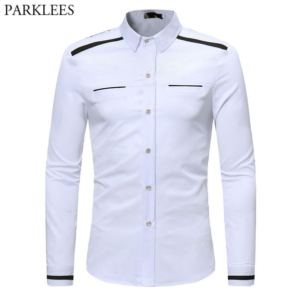 fake pocket fashion shirt men 2018 spring autumn new slim fit long sleeve mens dress shirts casual business work chemise homme, White;black
fake pocket fashion shirt men 2018 spring autumn new slim fit long sleeve mens dress shirts casual business work chemise homme, White;black