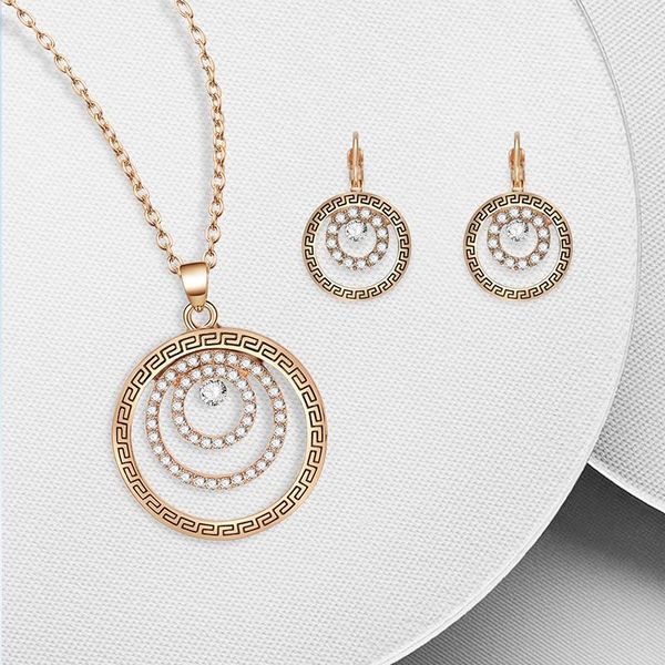 multi-layer ring alloy earrings pendant necklace set women's simple fashion accessories, Silver
multi-layer ring alloy earrings pendant necklace set women's simple fashion accessories, Silver