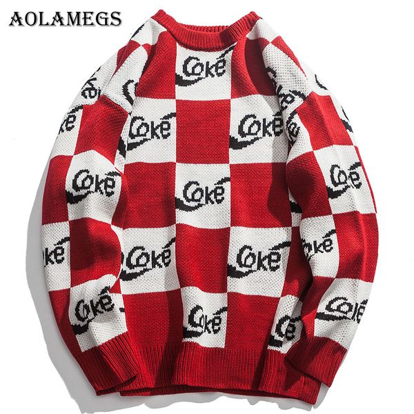 aolamegs sweater men plaid letter hit color mens pullover loose high street sweaters fashion knitted male sweater streetwear, White;black
aolamegs sweater men plaid letter hit color mens pullover loose high street sweaters fashion knitted male sweater streetwear, White;black