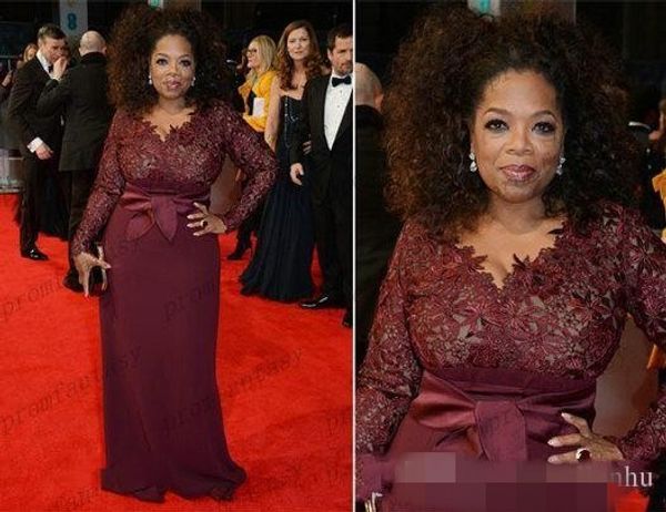 2019 oprah winfrey burgundy long sleeves mother of the bride dresses v-neck sheer lace sheath plus size sale celebrity red carpet gowns, Black;red
2019 oprah winfrey burgundy long sleeves mother of the bride dresses v-neck sheer lace sheath plus size sale celebrity red carpet gowns, Black;red