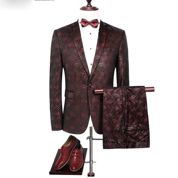 jacket+pants 2 pieces brand men's suits slim fit wedding groom wear luxury flower color dress latest trend clothing suit, White;black
jacket+pants 2 pieces brand men's suits slim fit wedding groom wear luxury flower color dress latest trend clothing suit, White;black