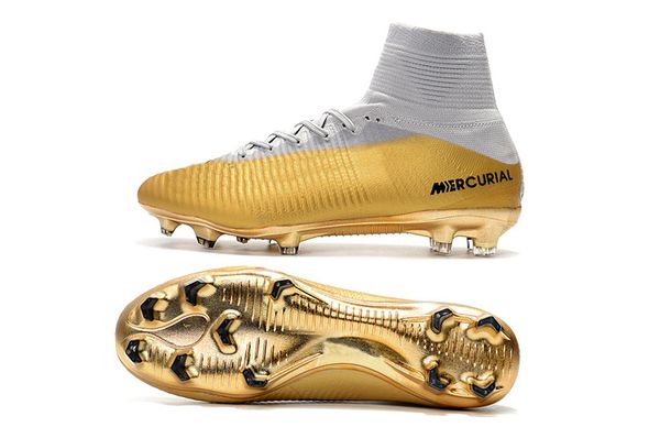 2018 Unisex Soccer Cleats White Gold CR7 100% Original Kids Indoor Soccer Shoes Mercurial Superfly V FG Football Boots
2018 Unisex Soccer Cleats White Gold CR7 100% Original Kids Indoor Soccer Shoes Mercurial Superfly V FG Football Boots