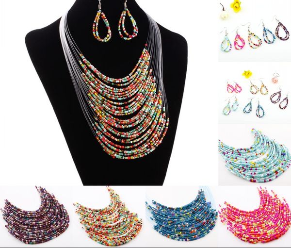 2018 new fashion multicolor multi-layer resin beads necklaces and earrings set mother's day pendant necklace gifts jewelry 5 colors h13, Silver
2018 new fashion multicolor multi-layer resin beads necklaces and earrings set mother's day pendant necklace gifts jewelry 5 colors h13, Silver