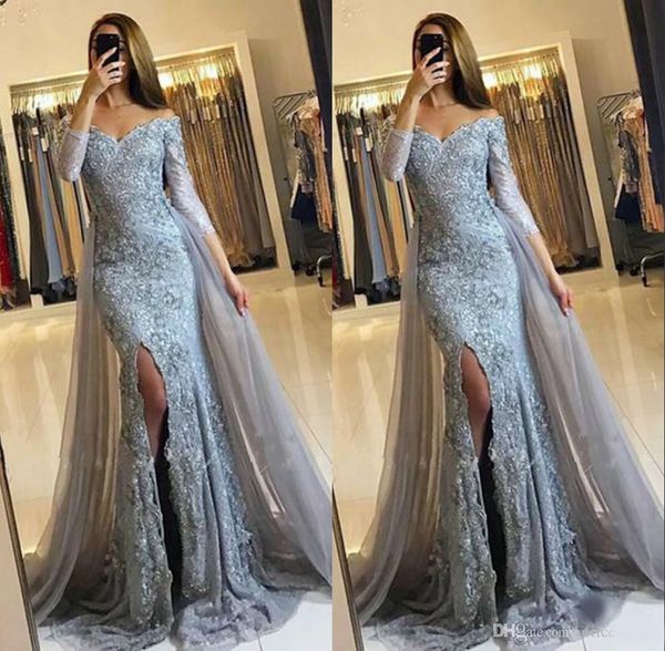 2020 african mermaid prom dresses with detachable train long sleeves v neck appliques sparkly formal evening gowns formal dresses custom, Black
2020 african mermaid prom dresses with detachable train long sleeves v neck appliques sparkly formal evening gowns formal dresses custom, Black