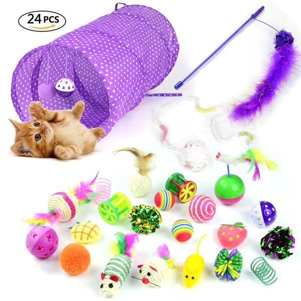 cat toy 24pcs/set pet kit collapsible tunnel cat toy fun bell feather mice shape pet kitten dog interactive play supplies
cat toy 24pcs/set pet kit collapsible tunnel cat toy fun bell feather mice shape pet kitten dog interactive play supplies