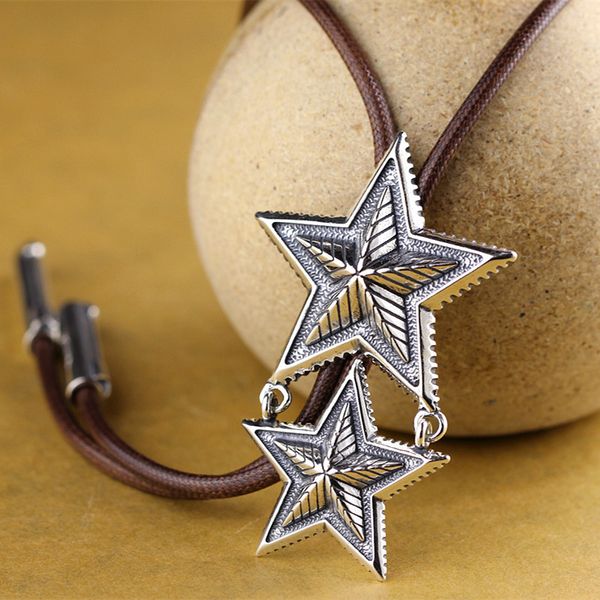 real silver items s925 pure silver ornaments handmade folk ms pentagram sweater chain
real silver items s925 pure silver ornaments handmade folk ms pentagram sweater chain