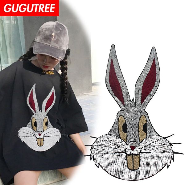 gugutree embroidery big rabbit patches animal patches badges applique patches for clothing bp-354, Black
gugutree embroidery big rabbit patches animal patches badges applique patches for clothing bp-354, Black