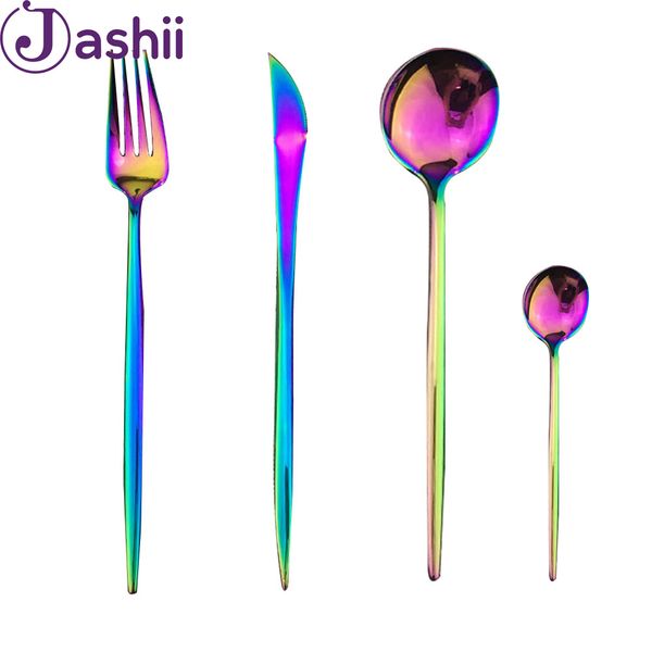 jashii colorfol rainbow mirror 304 stainless steel western cutlery set dinnerware set kitchen knife fork teaspoon tableware
jashii colorfol rainbow mirror 304 stainless steel western cutlery set dinnerware set kitchen knife fork teaspoon tableware