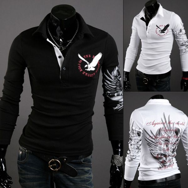 men's t shirt fashion brand clothing eagle printed t shirt men casual long sleeve kpop men hip hop funny polyester t shirts tees, White;black
men's t shirt fashion brand clothing eagle printed t shirt men casual long sleeve kpop men hip hop funny polyester t shirts tees, White;black