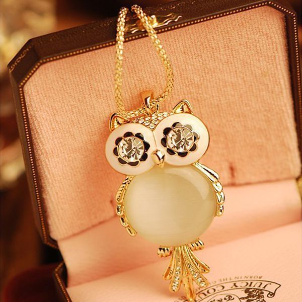 fashion animal style hollow carved lovely owl necklace crystal opal stone pendant necklaces women charm chain choker jewelry, Silver
fashion animal style hollow carved lovely owl necklace crystal opal stone pendant necklaces women charm chain choker jewelry, Silver