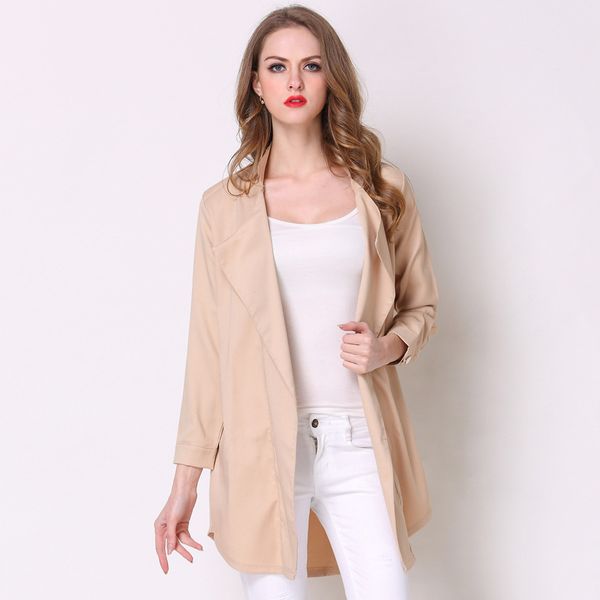 elegant slim trench coat for women british turn-down collar european windbreakers long full sleeve fall overcoat, Tan;black
elegant slim trench coat for women british turn-down collar european windbreakers long full sleeve fall overcoat, Tan;black