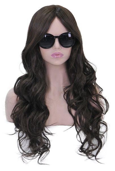 long curly wave wigs for women full head hair chocolate dark brown cosplay party, Black
long curly wave wigs for women full head hair chocolate dark brown cosplay party, Black