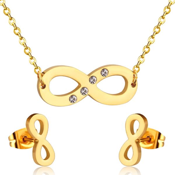 stainless steel jewelry sets infinity with round crystal necklace earring sets for women accessroies, Silver
stainless steel jewelry sets infinity with round crystal necklace earring sets for women accessroies, Silver