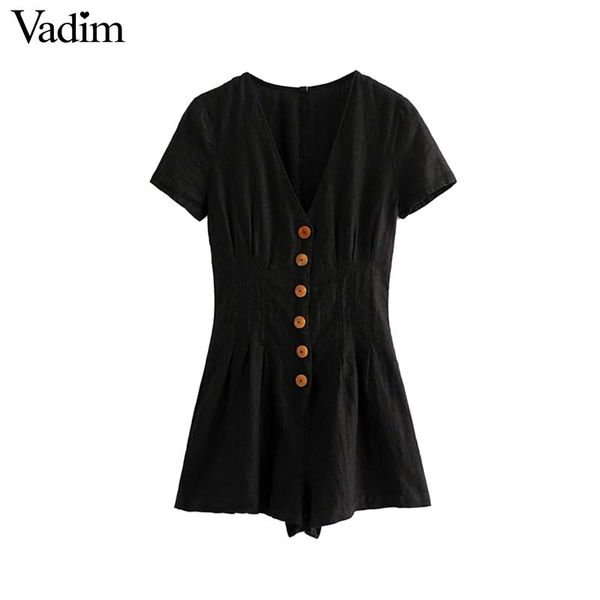 vadim women retro linen solid jumpsuits pockets buttons short sleeve pleated rompers female summer casual playsuits ka233, Black;white
vadim women retro linen solid jumpsuits pockets buttons short sleeve pleated rompers female summer casual playsuits ka233, Black;white