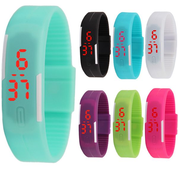 2016 2017 2018 Sports Rectangle Led Digital Display Touch Screen Watches Rubber Belt Silicone Bracelets Wrist Watches 2018wholesale