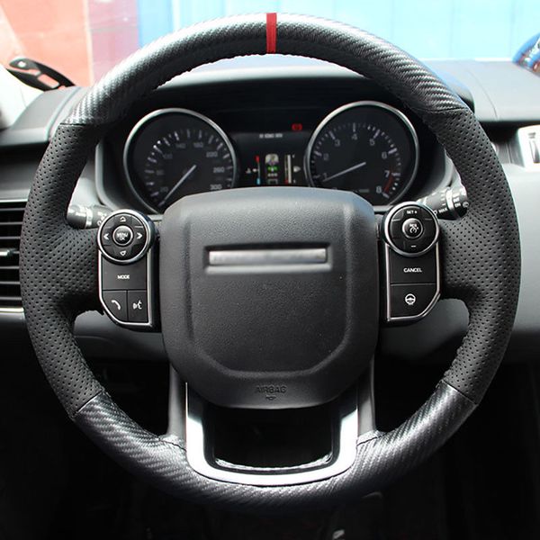 custom pu leather carbon fiber steering wheel stitch on cover for range rover
custom pu leather carbon fiber steering wheel stitch on cover for range rover
