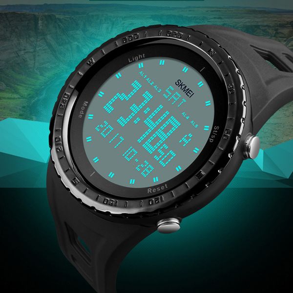 

watches men fashion sport watch skmei led digital waterproof swim dress sports outdoor wristwatch reloj hombre, Slivery;brown