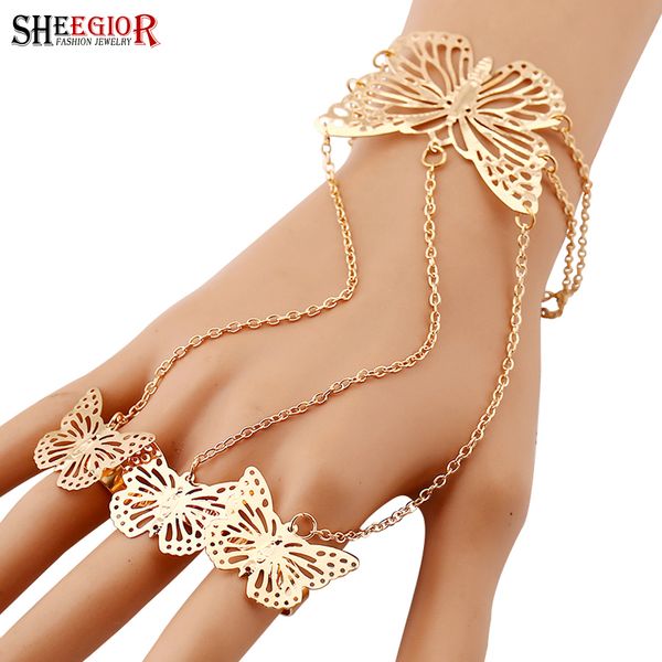 sheegior lovely finger chain bracelets bangles for women fashion jewelry gold silver hollow butterfly charms bracelet femme gift, White
sheegior lovely finger chain bracelets bangles for women fashion jewelry gold silver hollow butterfly charms bracelet femme gift, White