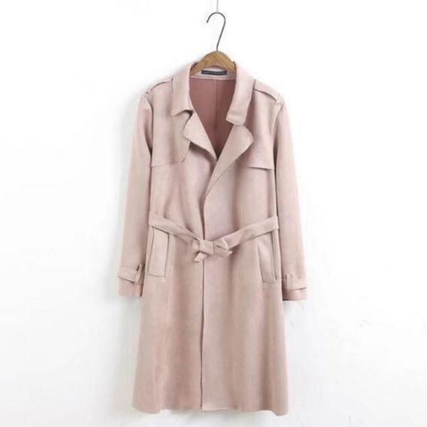 stylish false 2 pieces faux suede trench with sashes 2017 new women lapel midi long windbreaker coat outerwear pink, Tan;black
stylish false 2 pieces faux suede trench with sashes 2017 new women lapel midi long windbreaker coat outerwear pink, Tan;black