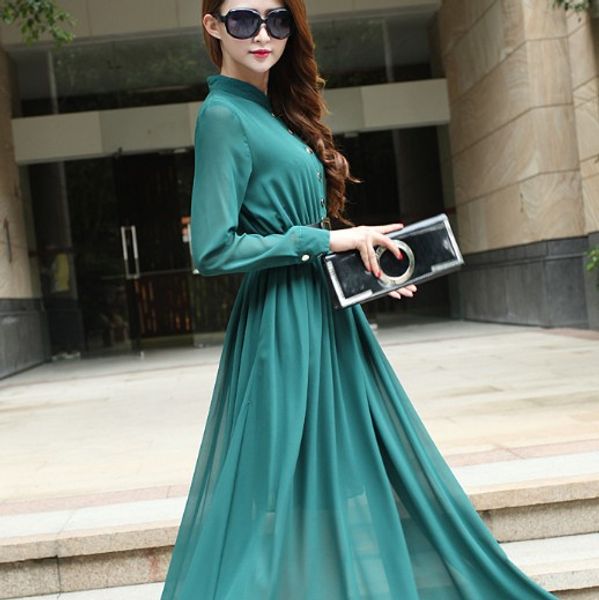 2018 women fashion summer european and american women's attire big size chiffon long sleeves long dress skirt mujer vestidos, Black;gray
2018 women fashion summer european and american women's attire big size chiffon long sleeves long dress skirt mujer vestidos, Black;gray