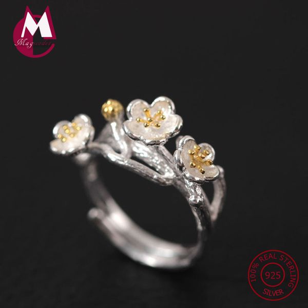 2017 new 925 sterling silver rings for women handemade wedding gift original female plum blossom flower ring fine jewelry yr30, Golden;silver
2017 new 925 sterling silver rings for women handemade wedding gift original female plum blossom flower ring fine jewelry yr30, Golden;silver