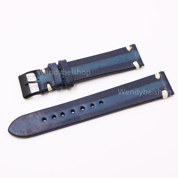 carlywet 20mm wholesale man women handmade 3mm thickness leather two tone blue vintage wrist watch band strap belt black buckle, Black;brown
carlywet 20mm wholesale man women handmade 3mm thickness leather two tone blue vintage wrist watch band strap belt black buckle, Black;brown