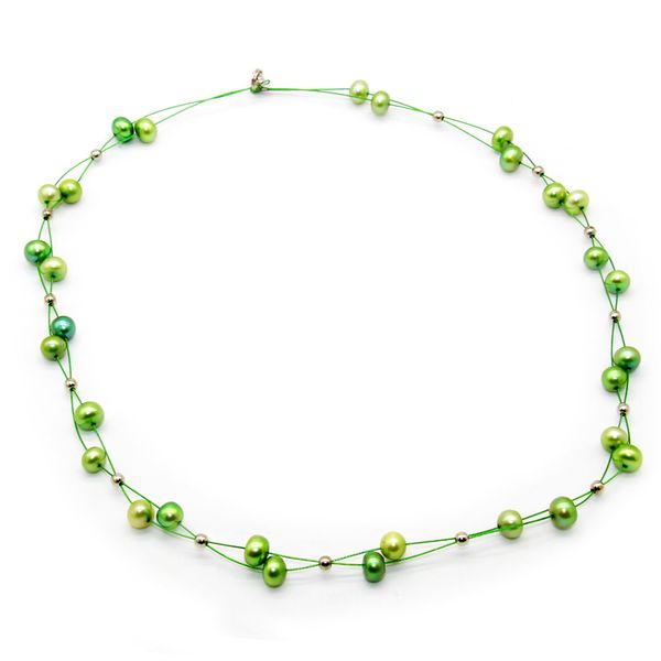 the latest fashion charm jewelry natural freshwater pearl necklace 6-8mm green round flat pearl necklace, Silver
the latest fashion charm jewelry natural freshwater pearl necklace 6-8mm green round flat pearl necklace, Silver