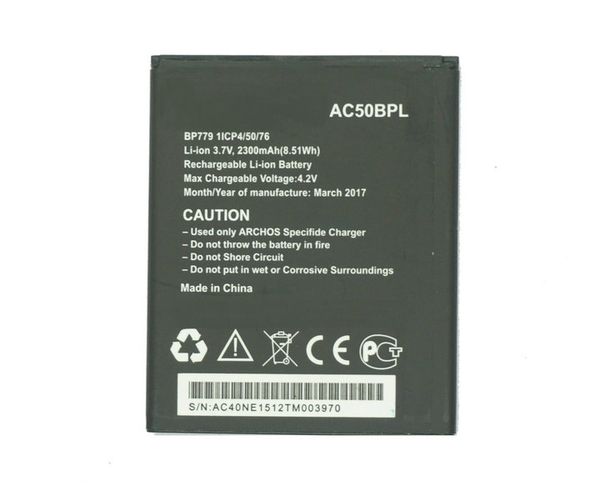 1x 2300mAh / 8.51 Wh AC50BPL / BP779 телефон аккумуляторная батарея для Archos 50b Platinum
1x 2300mAh / 8.51 Wh AC50BPL / BP779 телефон аккумуляторная батарея для Archos 50b Platinum