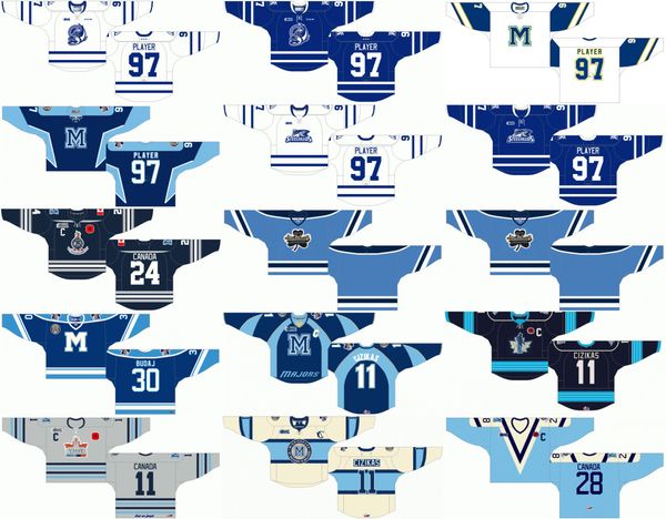 custom 1997 98-2006 07 ohl mens womens дети белый синий черный серый сшитые mississauga steelheads логотипы онтарио хоккейная лига джерси, Black;red
custom 1997 98-2006 07 ohl mens womens дети белый синий черный серый сшитые mississauga steelheads логотипы онтарио хоккейная лига джерси, Black;red