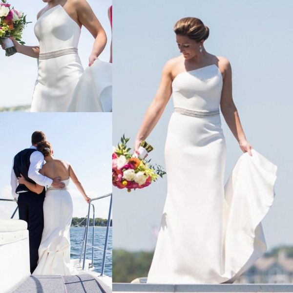 simple beach wedding dresses with sash beads sheath strapless satin plus size wedding dress satin country style bridal gowns vestidos, White
simple beach wedding dresses with sash beads sheath strapless satin plus size wedding dress satin country style bridal gowns vestidos, White