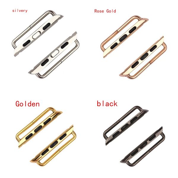 A Pair Eamle Metal Aluminum Watchband Connector Adapter For Apple Watche 38mm 42mm Trap Watchband Linker For Iwatch 1 2 3