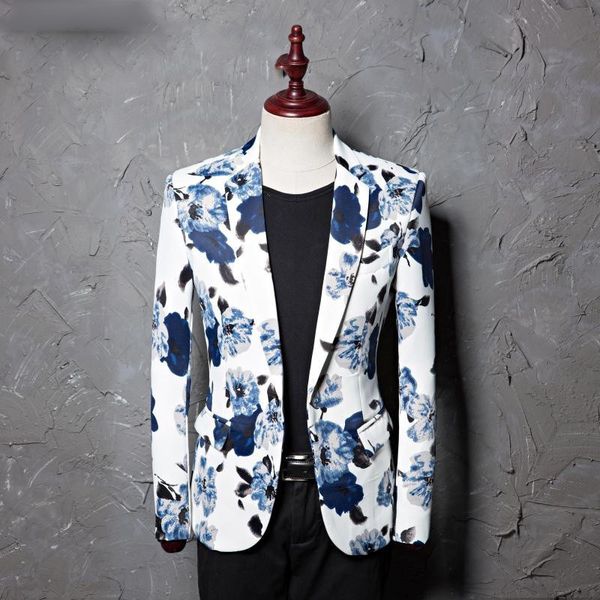 m-5xl tide men fahion floral print slim fit blazer designs stage costumes wear for singers bar dj male suit jacket, White;black
m-5xl tide men fahion floral print slim fit blazer designs stage costumes wear for singers bar dj male suit jacket, White;black