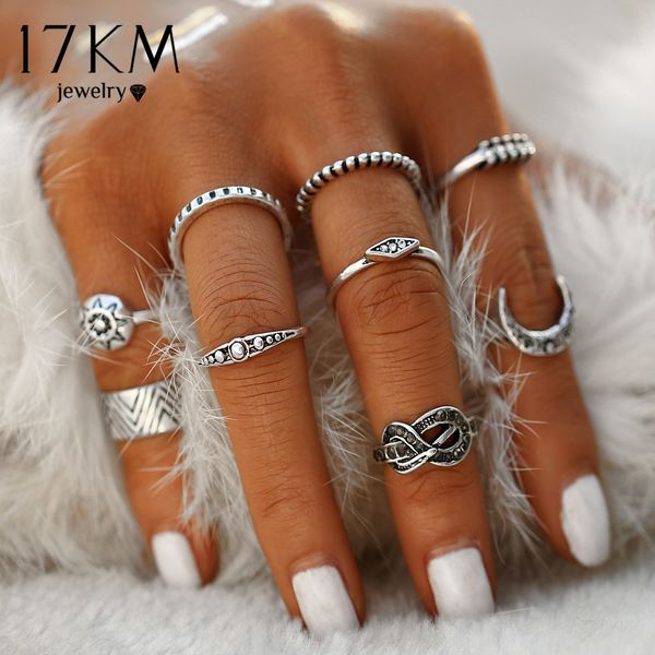 whole sale17km fashion 9 pcs/set silver color infinity midi ring sets for women boho beach vintage turkish punk knuckle sun ring jewelry, Golden;silver
whole sale17km fashion 9 pcs/set silver color infinity midi ring sets for women boho beach vintage turkish punk knuckle sun ring jewelry, Golden;silver